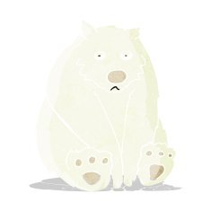 cartoon unhappy polar bear