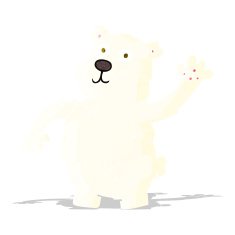cartoon waving polar bear
