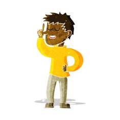cartoon man with idea N67