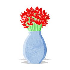 cartoon vase of flowers N3