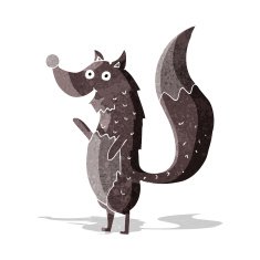 cartoon waving wolf N5