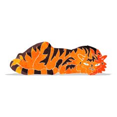 cartoon resting tiger N3