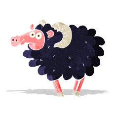 cartoon black sheep N12