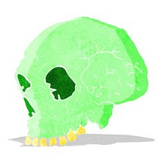 cartoon spooky skull N47