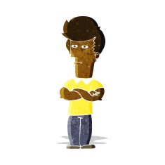 cartoon man with folded arms N7