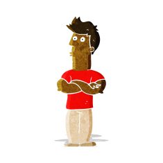 cartoon man with folded arms N8