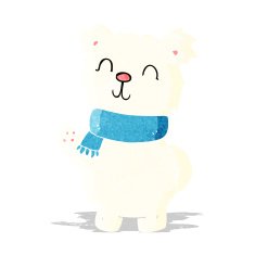 cartoon waving polar bear N2