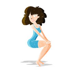 cartoon sitting woman in dress N3