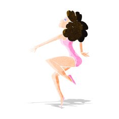 cartoon dancing woman N16