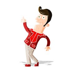 cartoon man giving thumbs up sign N7