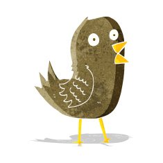 cartoon tweeting bird N10