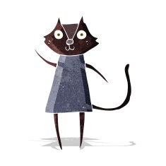 cute cartoon black cat waving N2