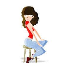 cartoon woman striking pose N3