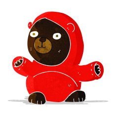 cute cartoon black bear N17