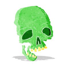 cartoon ancient spooky skull N2