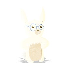 cartoon rabbit wearing spectacles N3