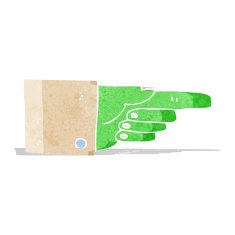 cartoon pointing zombie hand