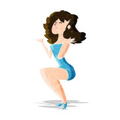 cartoon attractive woman sitting N3