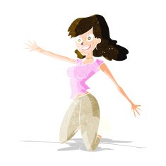cartoon jumping woman N3