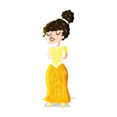 cartoon pretty victorian woman N3