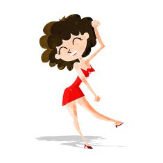 cartoon dancing woman N17
