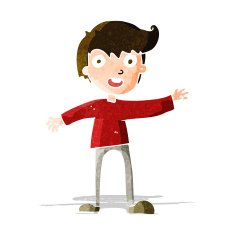 cartoon excited boy N38
