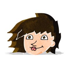 cartoon female face N32