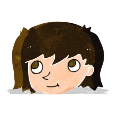 cartoon female face N33