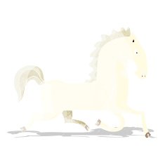 cartoon running white stallion