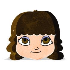 cartoon happy female face N35
