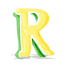 Cartoon Letter R N8