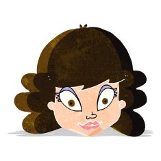 cartoon happy female face N38