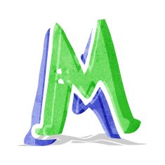 Cartoon Letter M N10