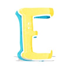 cartoon letter e N6