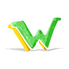 Cartoon Letter W N5