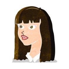 cartoon pretty girl with long hair N3