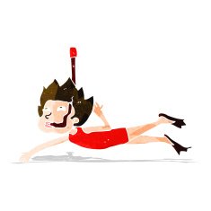 cartoon swimmer with snorkel N3