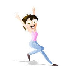 cartoon excited woman N32