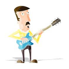cartoon man playing electric guitar N5
