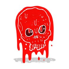 cartoon bloody skull