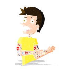 cartoon man with tattoos N3