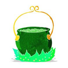 cartoon witch's cauldron N3