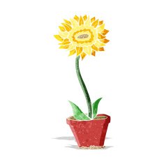cartoon flower in pot N6