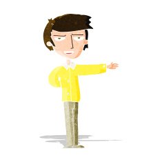 cartoon man gesturing welcome N3