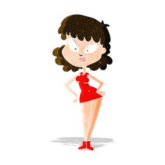 cartoon woman with hands on hips N43