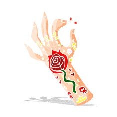 cartoon tattoo hand N2