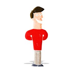 cartoon grinning man N22