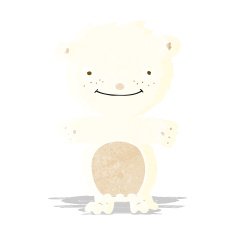 cartoon happy little polar bear N3
