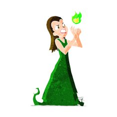 cartoon witch woman casting spell N3