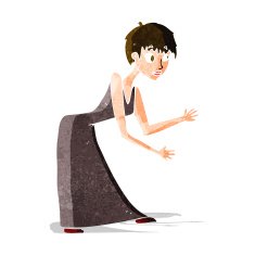 cartoon woman in dress gesturing N3